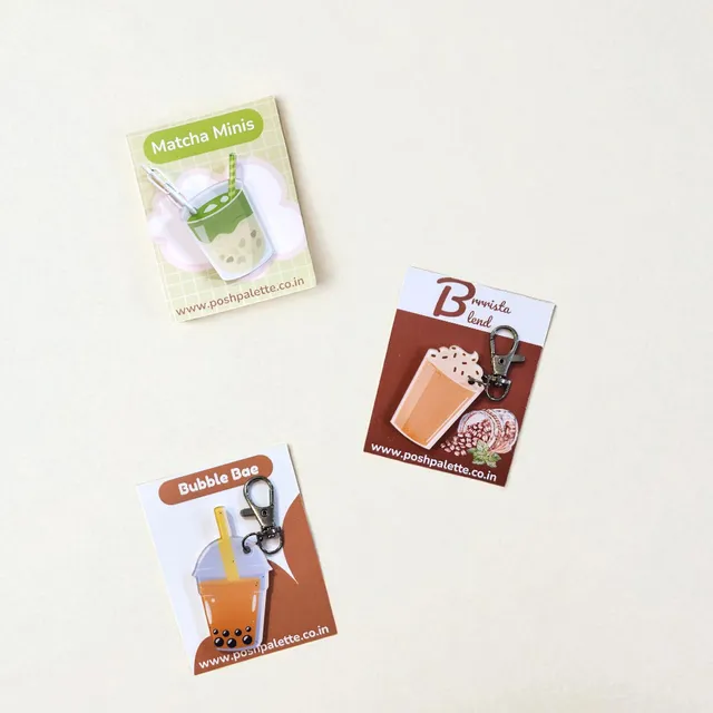 Boba, Coffee & Matcha Bag Charm Set